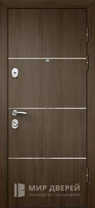 Дверь стальная со шпоном и зеркалом №27 внешняя - фото