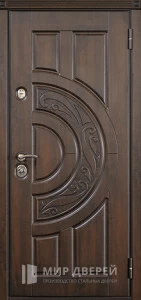 Входная дубовая дверь в частный дом №9 внешняя - фото