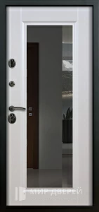 Входная дверь белая с зеркалом №12 внутренняя - фото